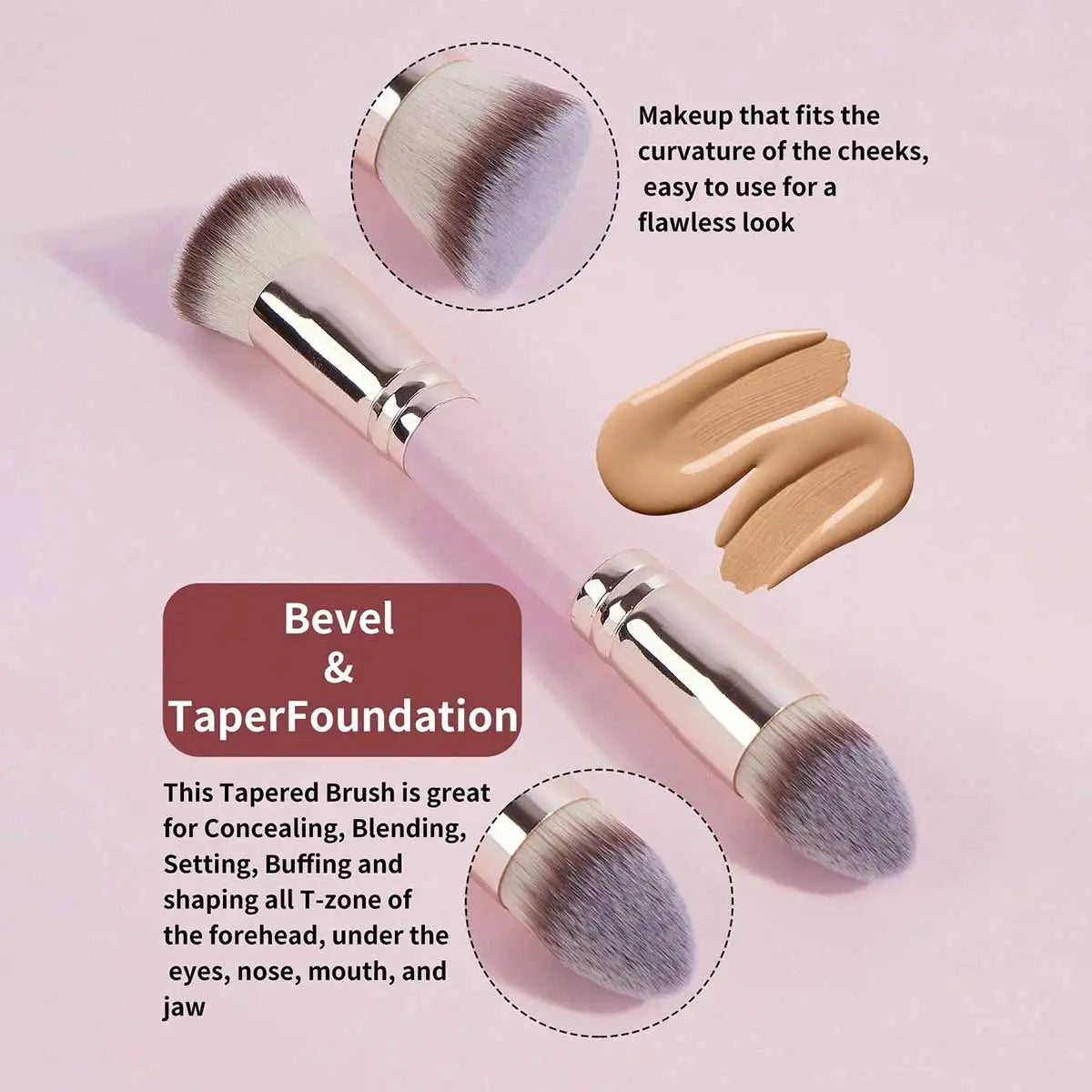 ✨ Coffret Luxe de 4 Pinceaux de Maquillage Professionnels – Double Embout & Étui Premium