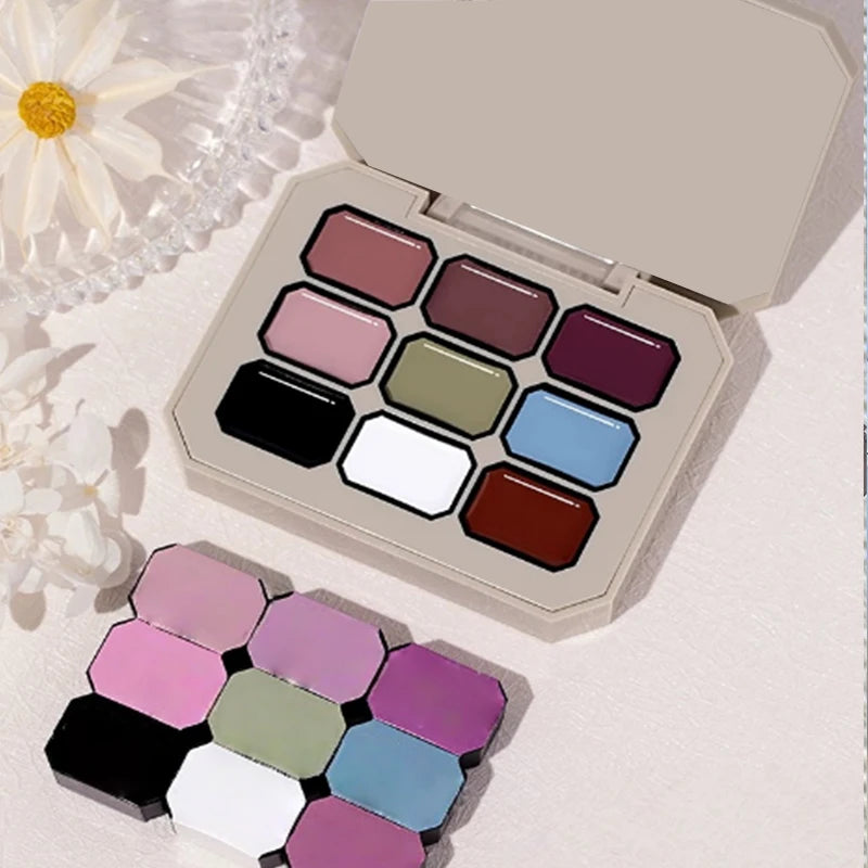 Palette de Gel UV Premium 9 Couleurs – Dégradés Haute Pigmentation pour une Manucure Française Professionnelle