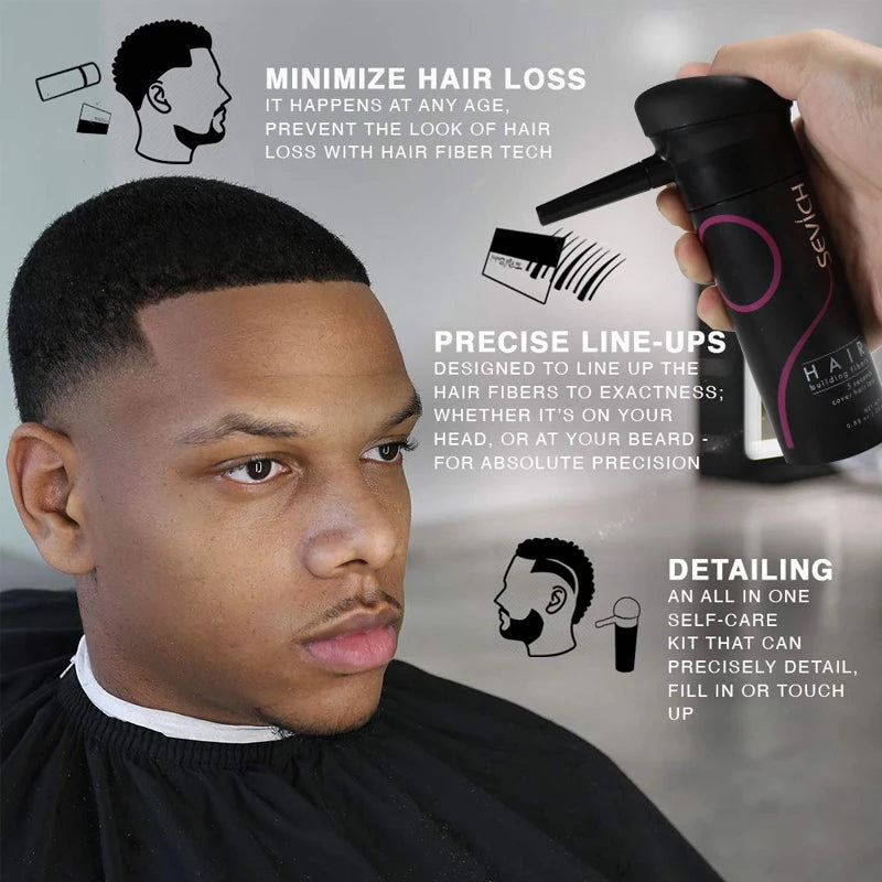 Poudre de Fibres Capillaires SEVICH à la Kératine – Effet Cheveux Plus Denses, Camoufle les Zones Clairsemées et la Perte de Cheveux