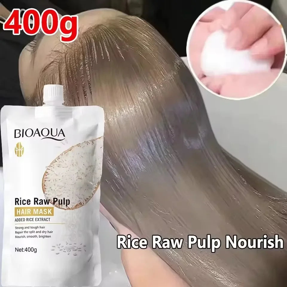 Masque Capillaire Réparateur au Riz – Nutrition Intense, Réparation Profonde & Cheveux Soyeux