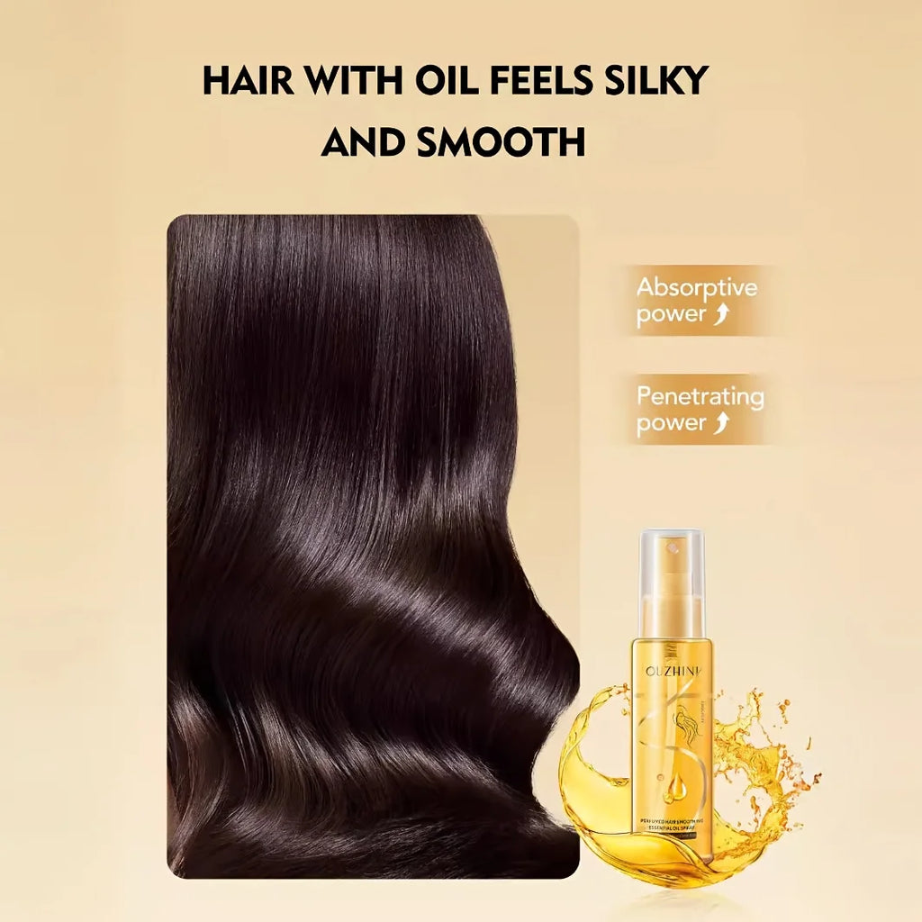 Spray Capillaire Parfumé aux Huiles Essentielles – Soin Hydratant, Nourrissant et Anti-Frisottis pour Tous Types de Cheveux