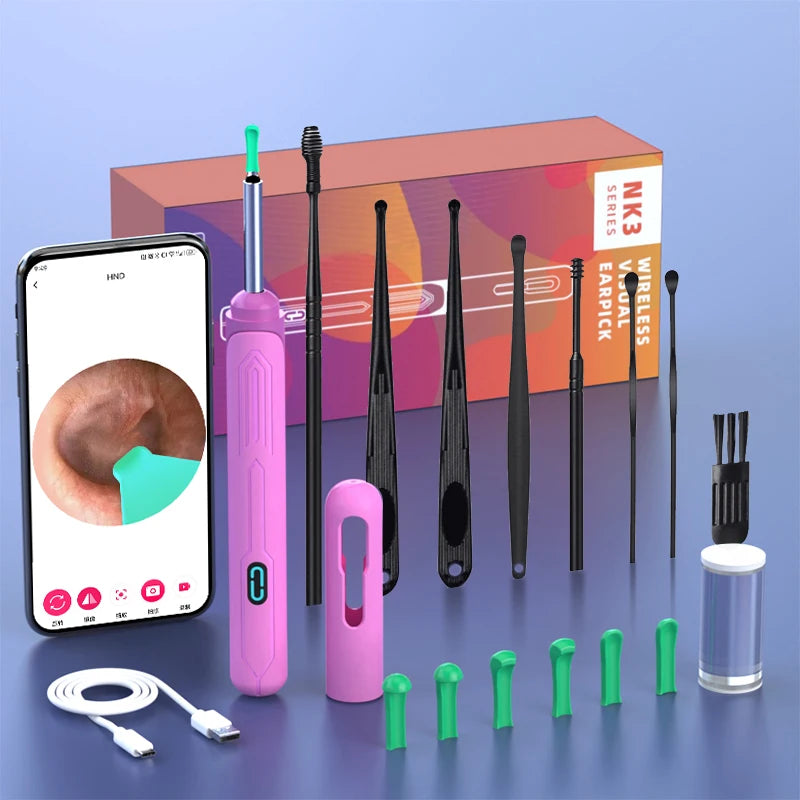 ✨ Otoscope HD avec Caméra – Kit de Nettoyage des Oreilles USB-C