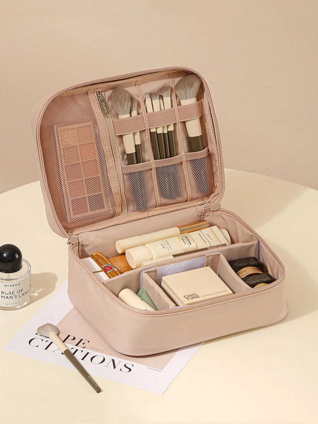 ✨ Trousse de Maquillage Premium Grand Format – Organisateur de Voyage Élégant & Multifonction