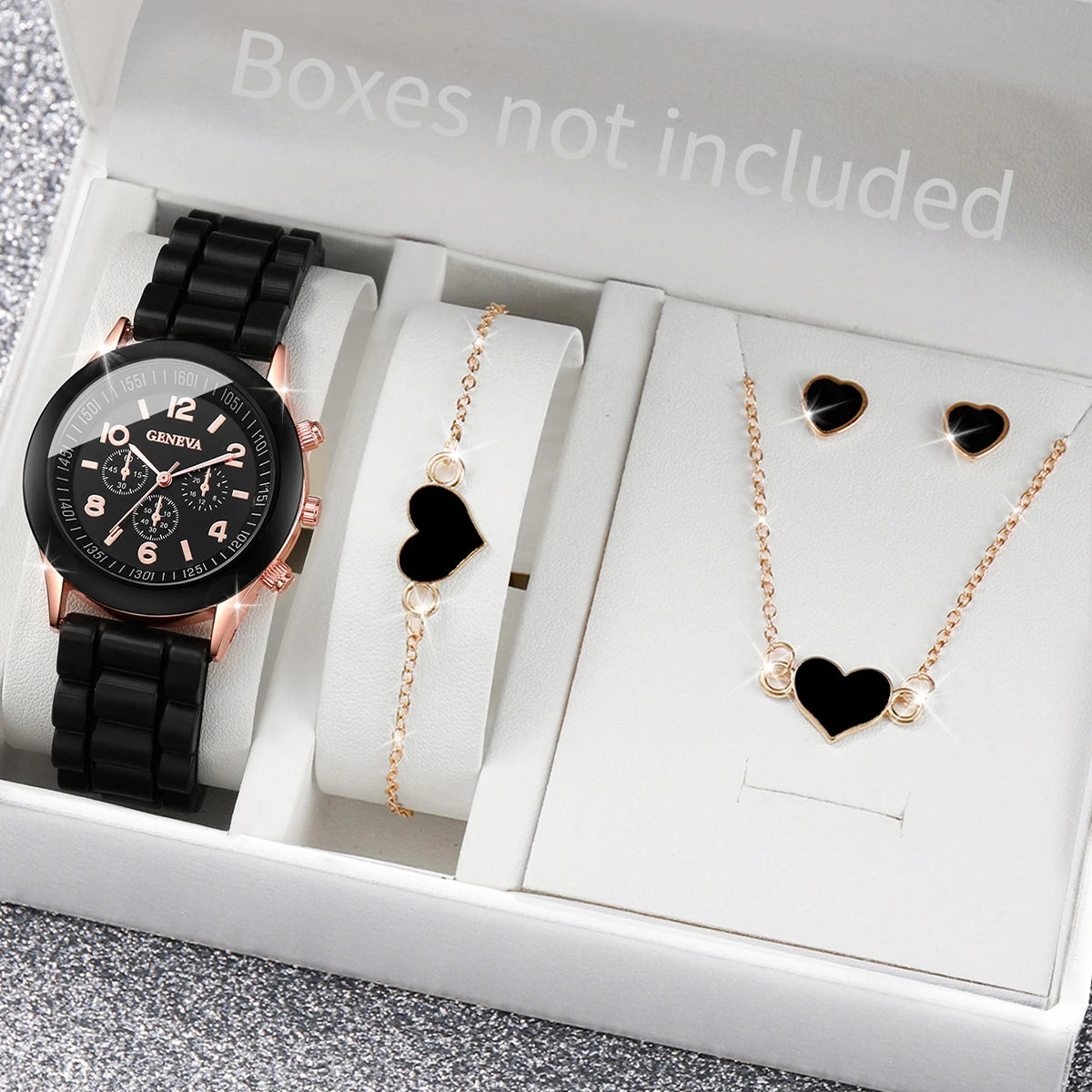 Coffret Montre Femme & Bijoux Cœur – Élégance Signature
