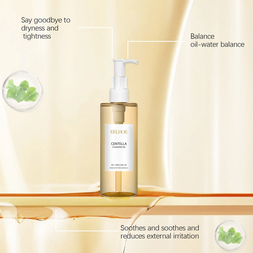 ✨ Huile Démaquillante Premium à la Centella Asiatica – Élimine le Maquillage Waterproof, Purifie et Sublime la Peau