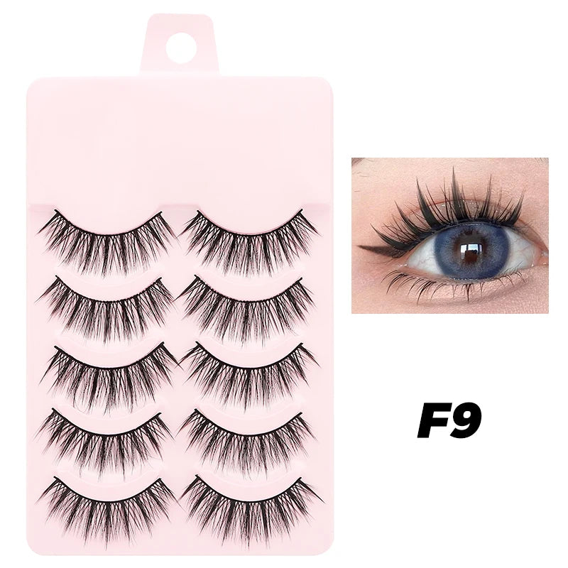 Faux Cils Naturels Réutilisables - Lot de 5 Paires