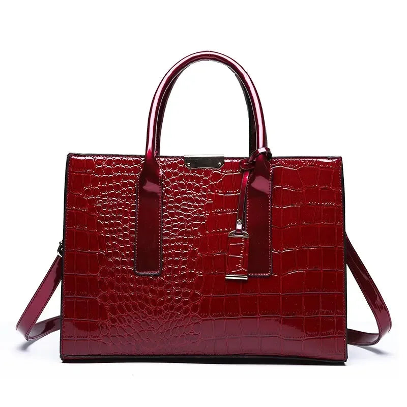 Sac Héritage™ – Grand Sac à Main Effet Crocodile pour Femme