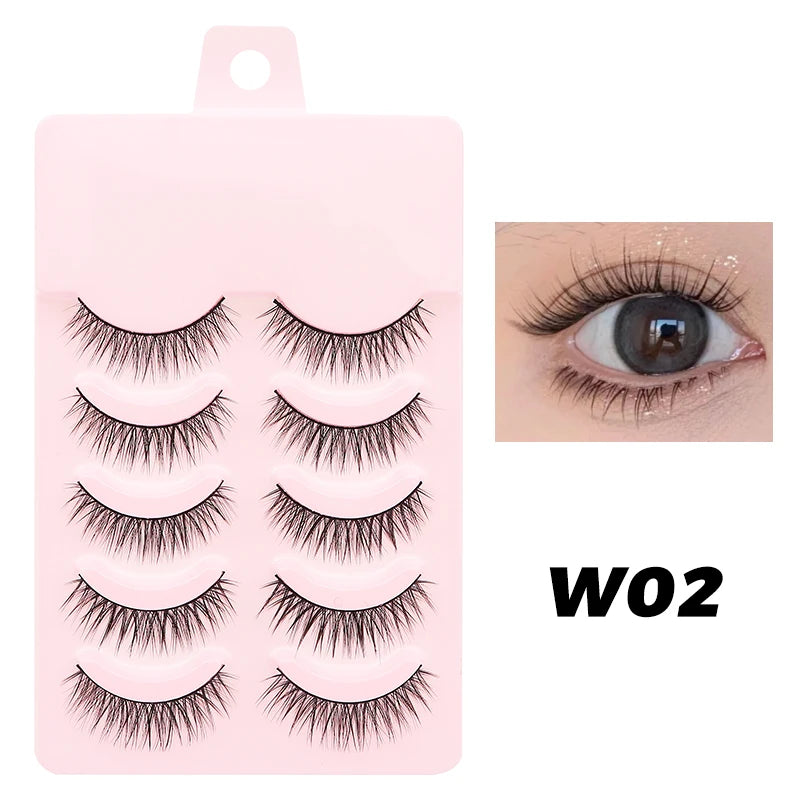 Faux Cils Naturels Réutilisables - Lot de 5 Paires