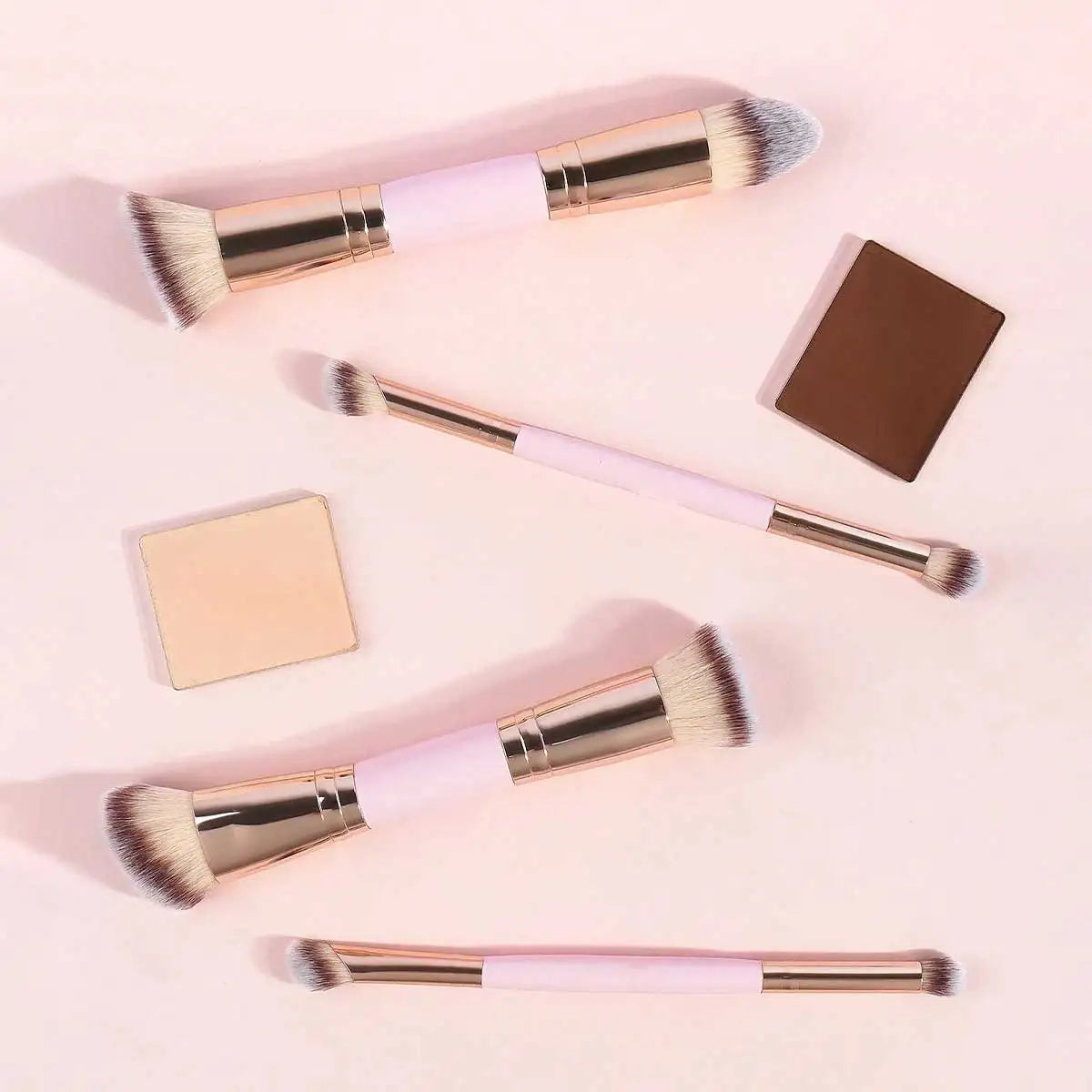 ✨ Coffret Luxe de 4 Pinceaux de Maquillage Professionnels – Double Embout & Étui Premium
