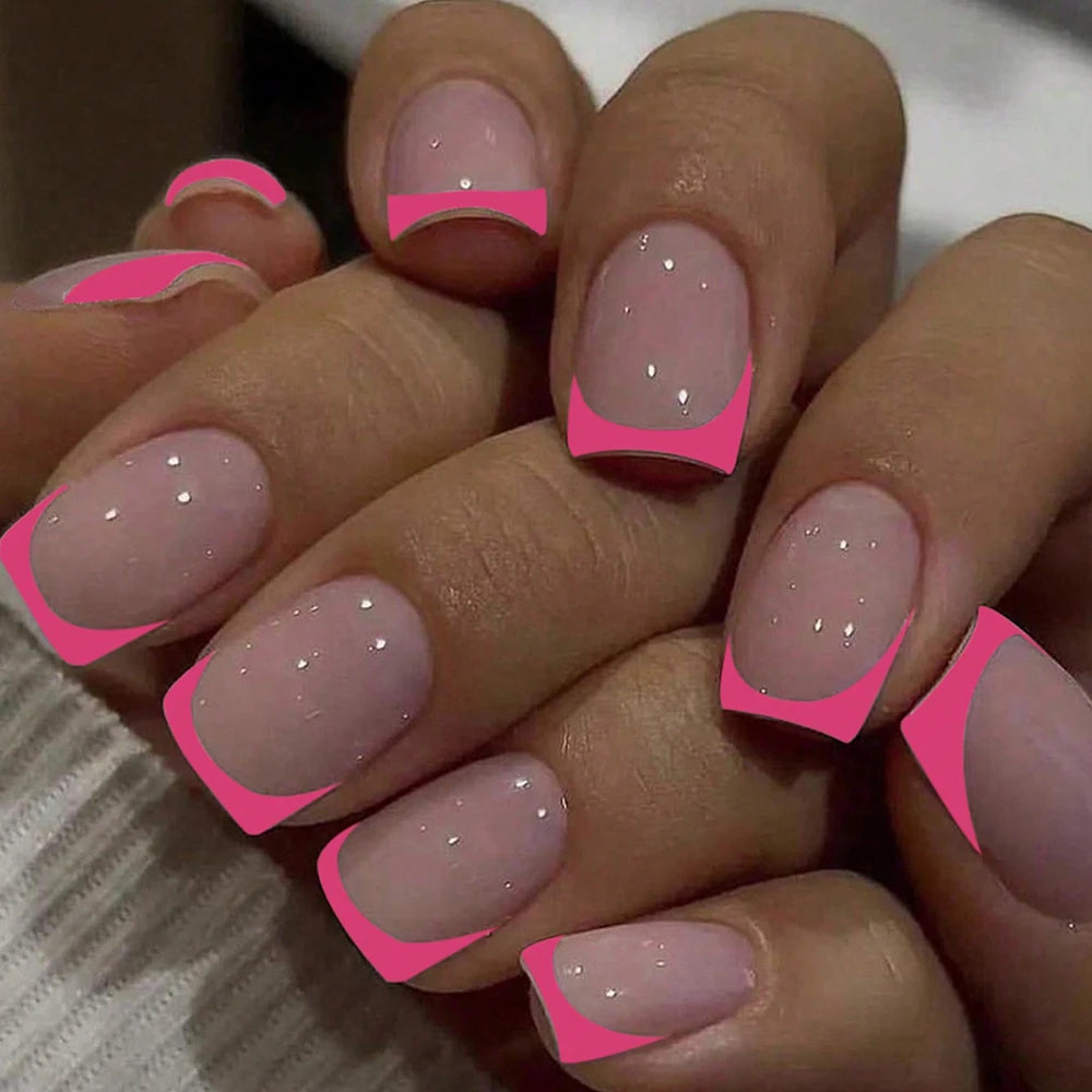 Kit de 24 Faux Ongles French-Manucure élégante en quelque minute