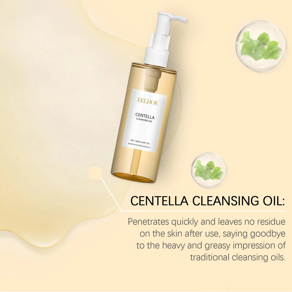 ✨ Huile Démaquillante Premium à la Centella Asiatica – Élimine le Maquillage Waterproof, Purifie et Sublime la Peau