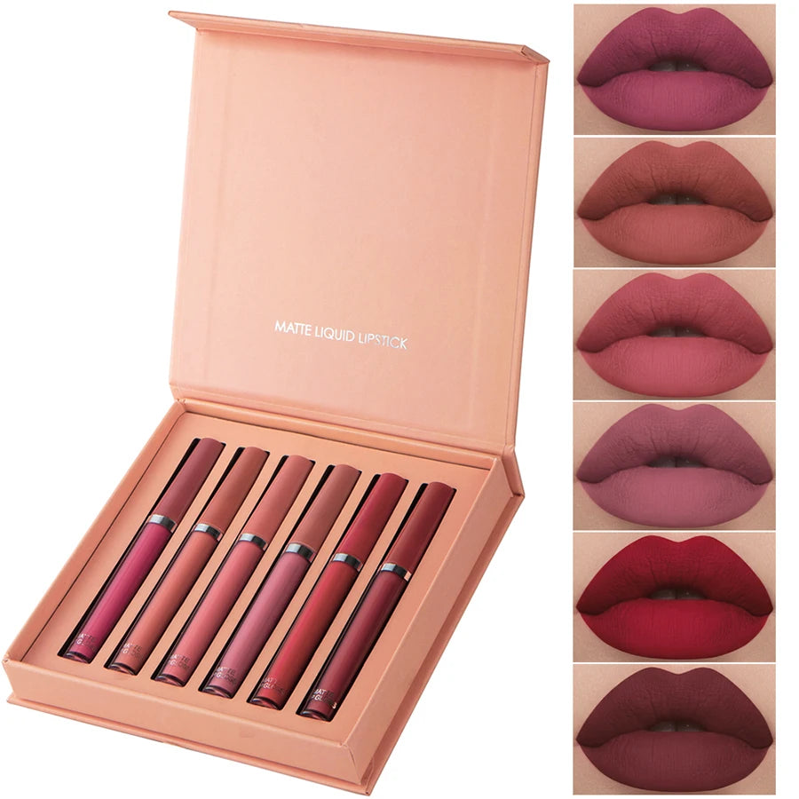 * Coffret Prestige de 6 Rouges à Lèvres Mats Longue Tenue – Édition Cadeau
