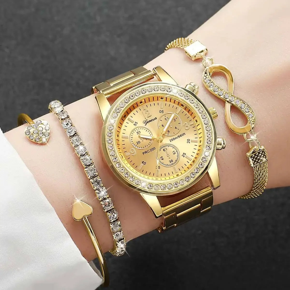 Montre Femme Éclat Majestueux Signature – Acier & Cristaux