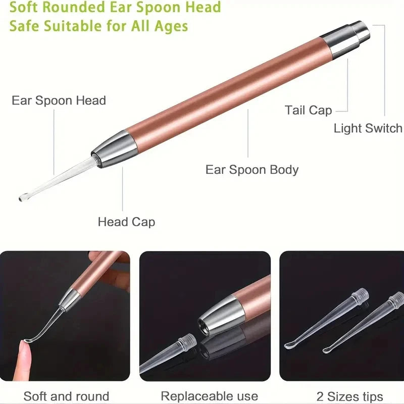 👂 EarGlow Pro™ – Cure-Oreille Lumineux Haute Précision