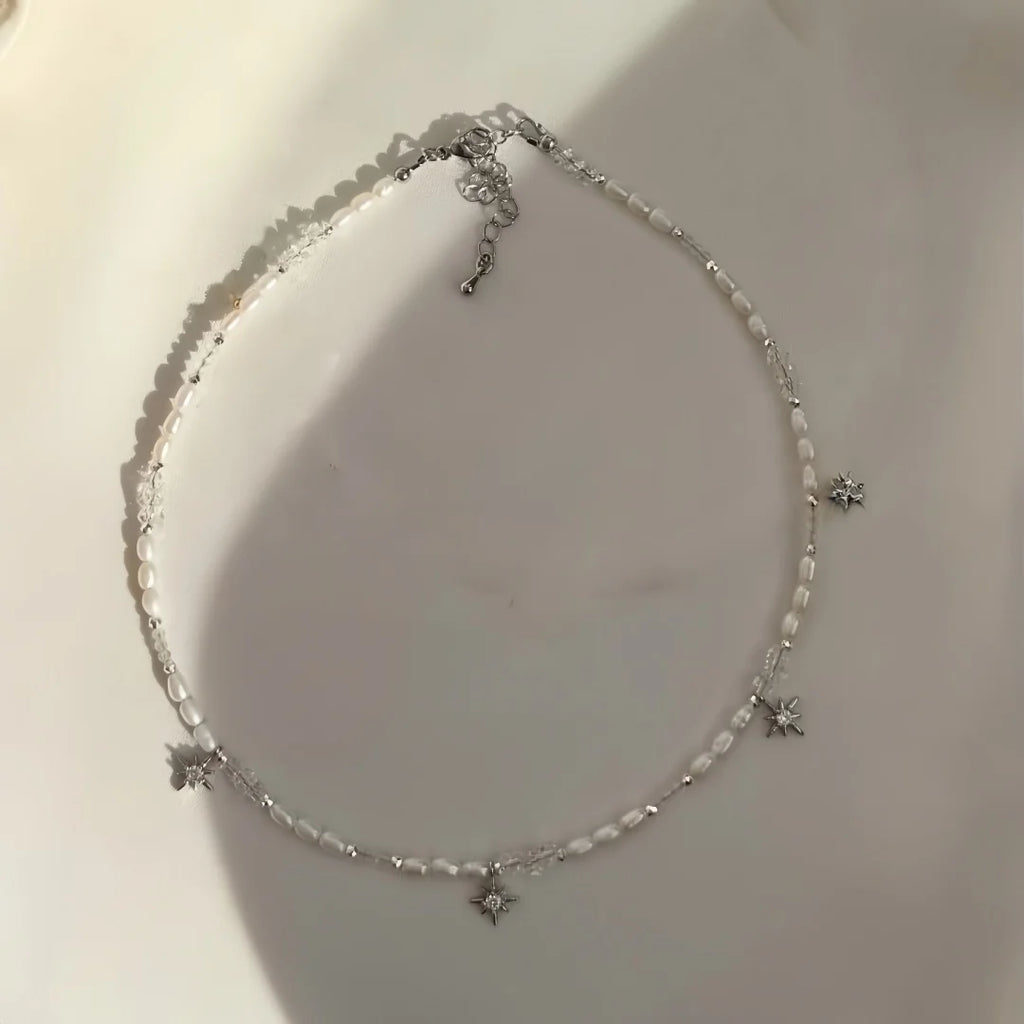Collier Étoile de Perles – Élégance Argentée