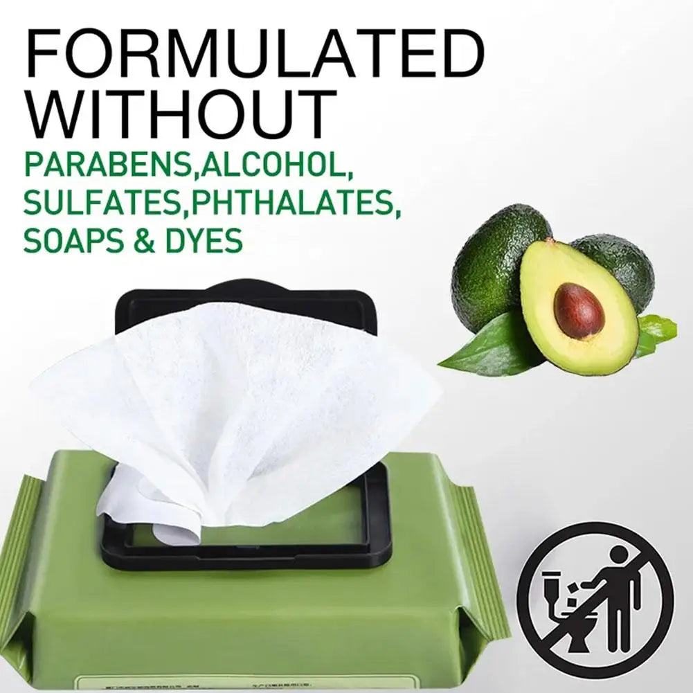 ✨ Lingettes Démaquillantes Visage à l’Avocat – Éliminent le Maquillage, Hydratent & Purifient la Peau 🥑
