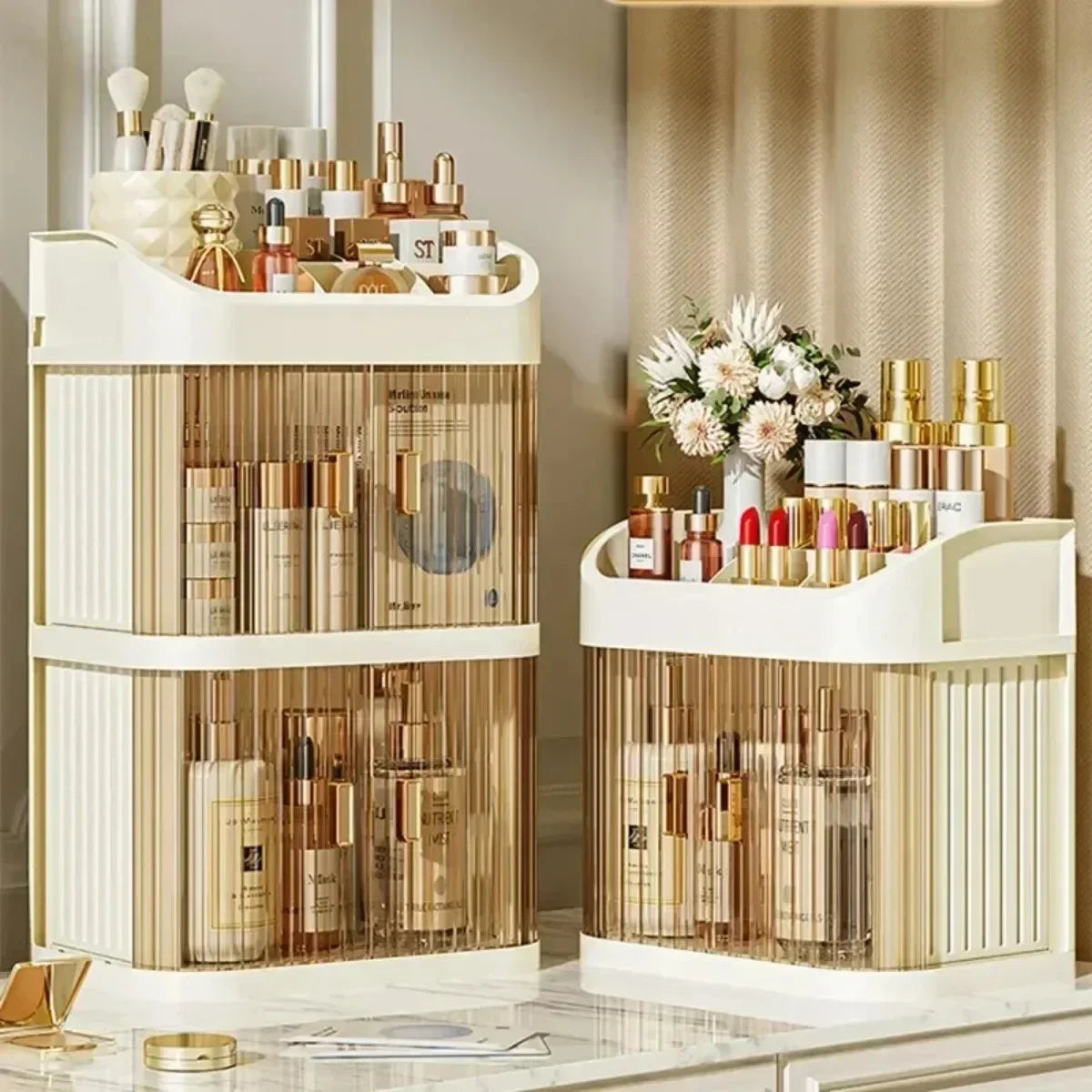 ✨ Organisateur de Maquillage Premium Luxe – Coffret de Rangement Anti-Poussière Grande Capacité avec Tiroirs