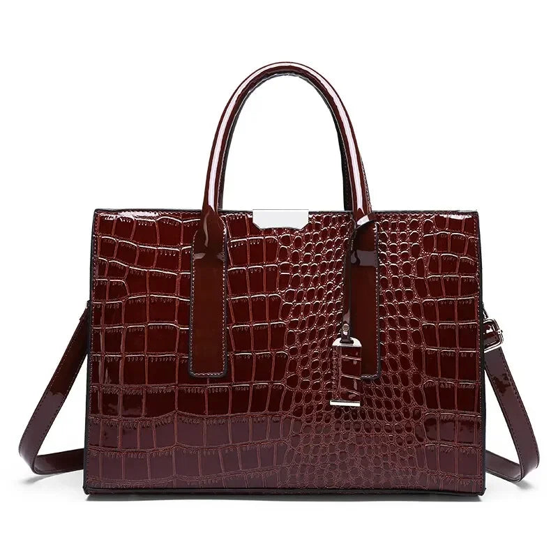 Sac Héritage™ – Grand Sac à Main Effet Crocodile pour Femme