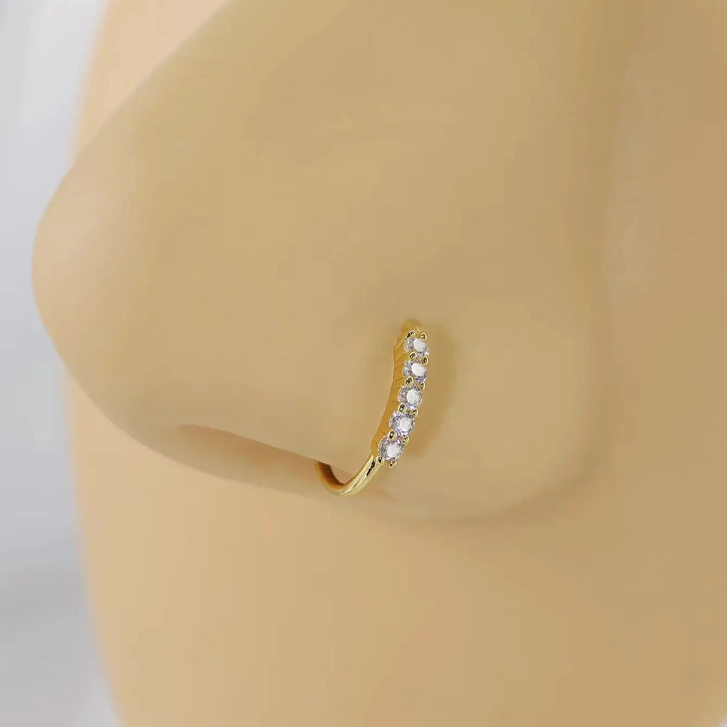Éclat Impérial™ – Anneau de Nez Serti de Zircons