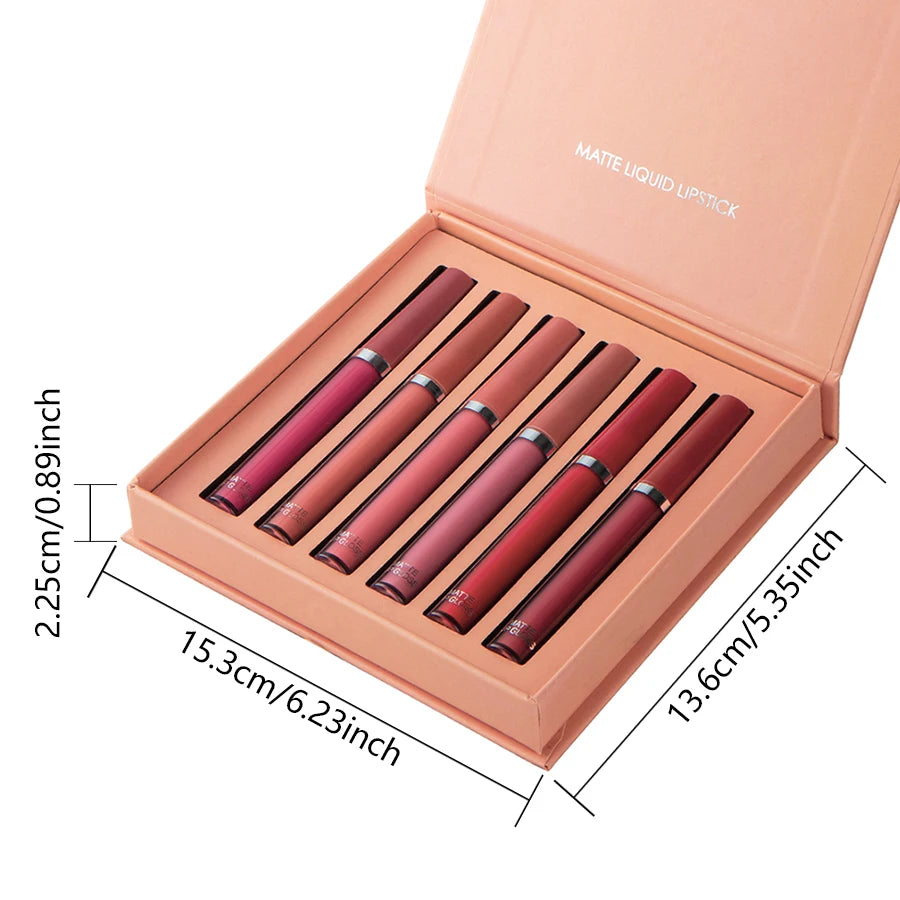 * Coffret Prestige de 6 Rouges à Lèvres Mats Longue Tenue – Édition Cadeau