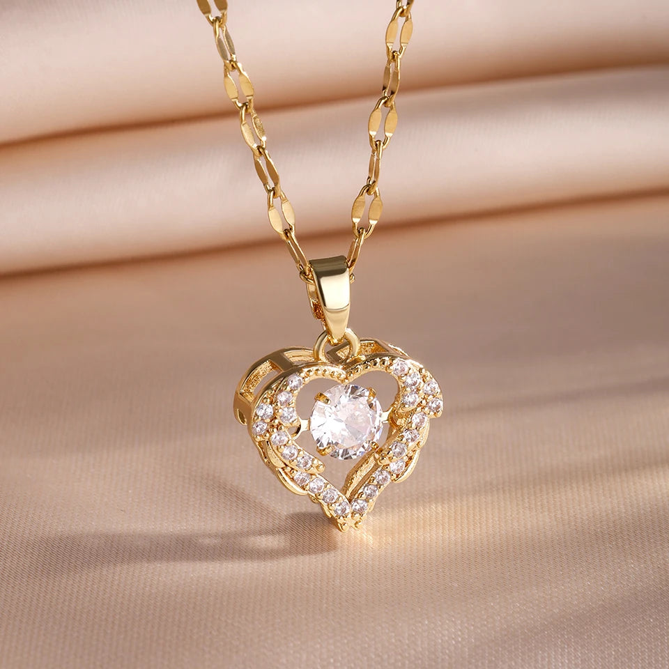 Collier Signature Cœur – Éclat Doré