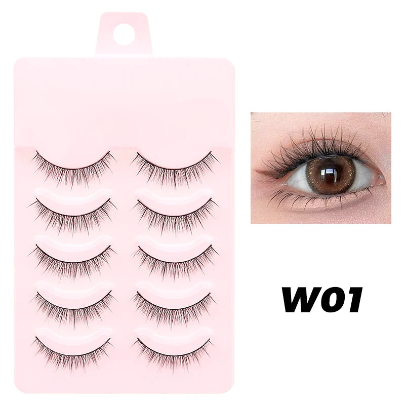 Faux Cils Naturels Réutilisables - Lot de 5 Paires