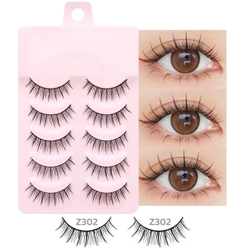 Faux Cils Naturels Réutilisables - Lot de 5 Paires