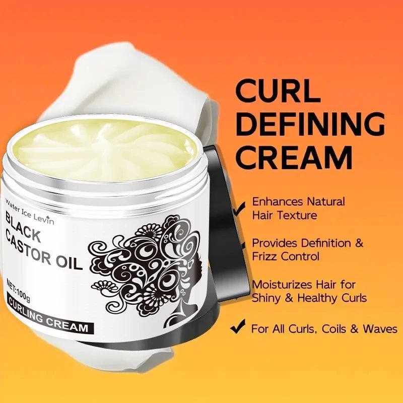 Crème Définissante pour Cheveux Bouclés Water Ice Levin – Soin Hydratant Nourrissant pour des Boucles Souples, Rebondies et Définies