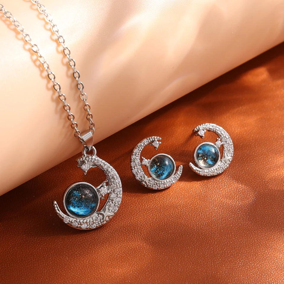 Collier Constellation Luxe – Planète et Lune