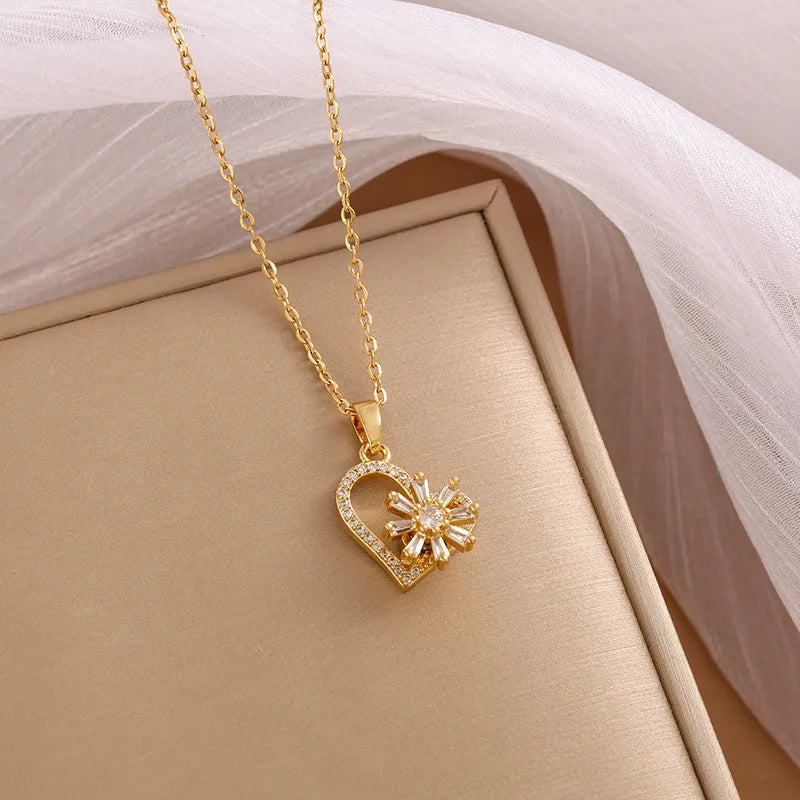 Collier Signature Cœur – Éclat Doré