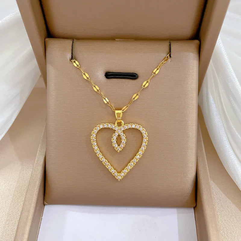 Collier Signature Cœur – Éclat Doré