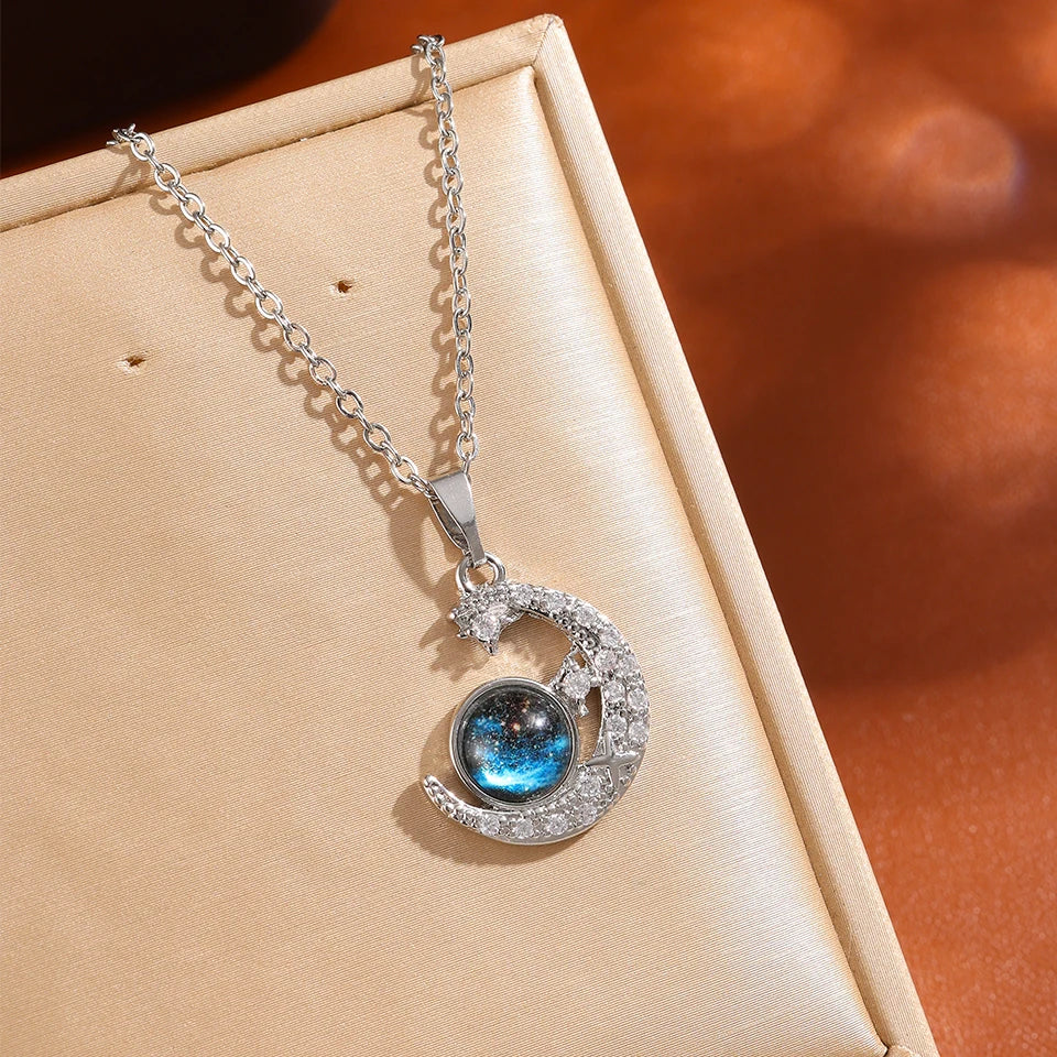 Collier Constellation Luxe – Planète et Lune