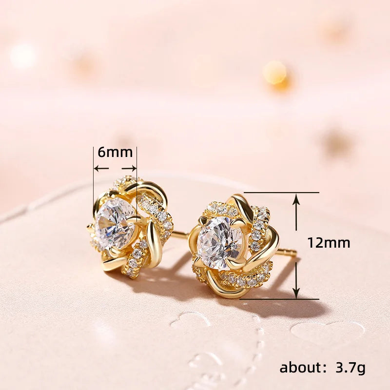 Éclat Royal™ – Boucles d’Oreilles Florales Dorées