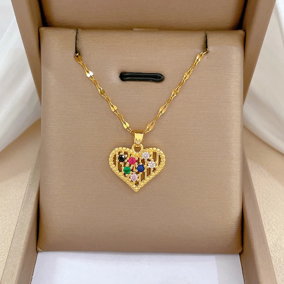 Collier Signature Cœur – Éclat Doré