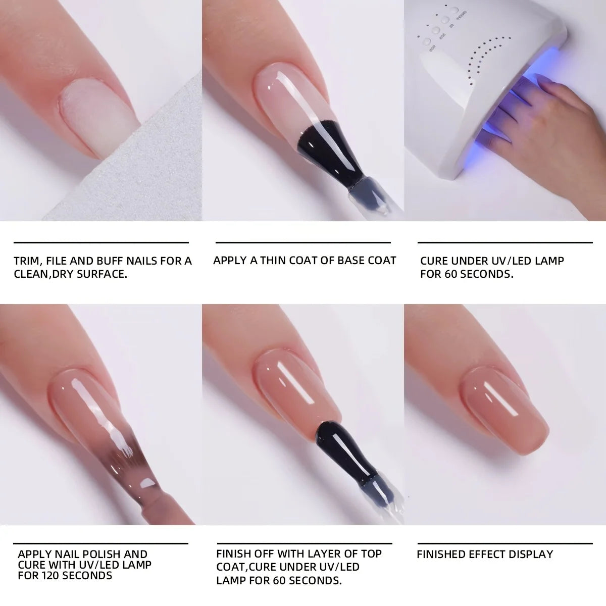💅 Vernis Gel Nude Rose Luxe – Brillance Effet Salon & Tenue Longue Durée
