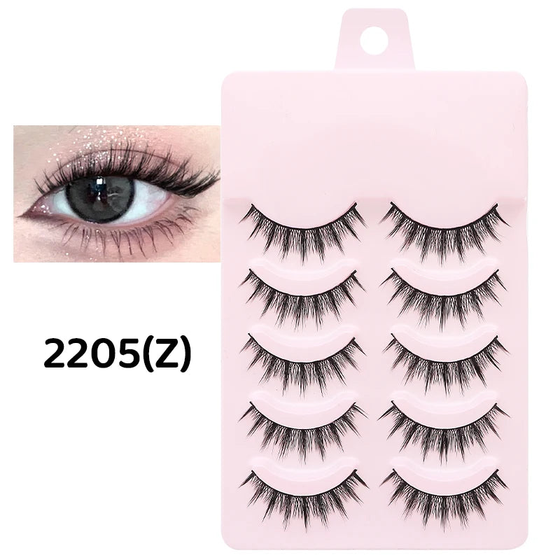 Faux Cils Naturels Réutilisables - Lot de 5 Paires