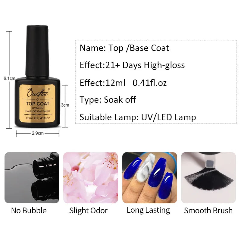 Base Coat & Top Coat Premium – Protection, Brillance et Longue Tenue 12 m