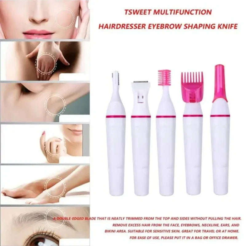 👑 BeautyPrecision Pro™ | Kit Épilateur Électrique 5-en-1 Premium – Visage, Sourcils, Maillot & Corps ✨💎