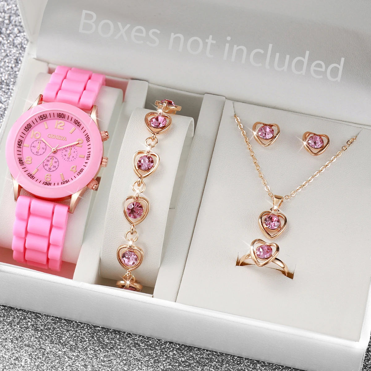 Coffret Montre Femme & Bijoux Cœur – Élégance Signature