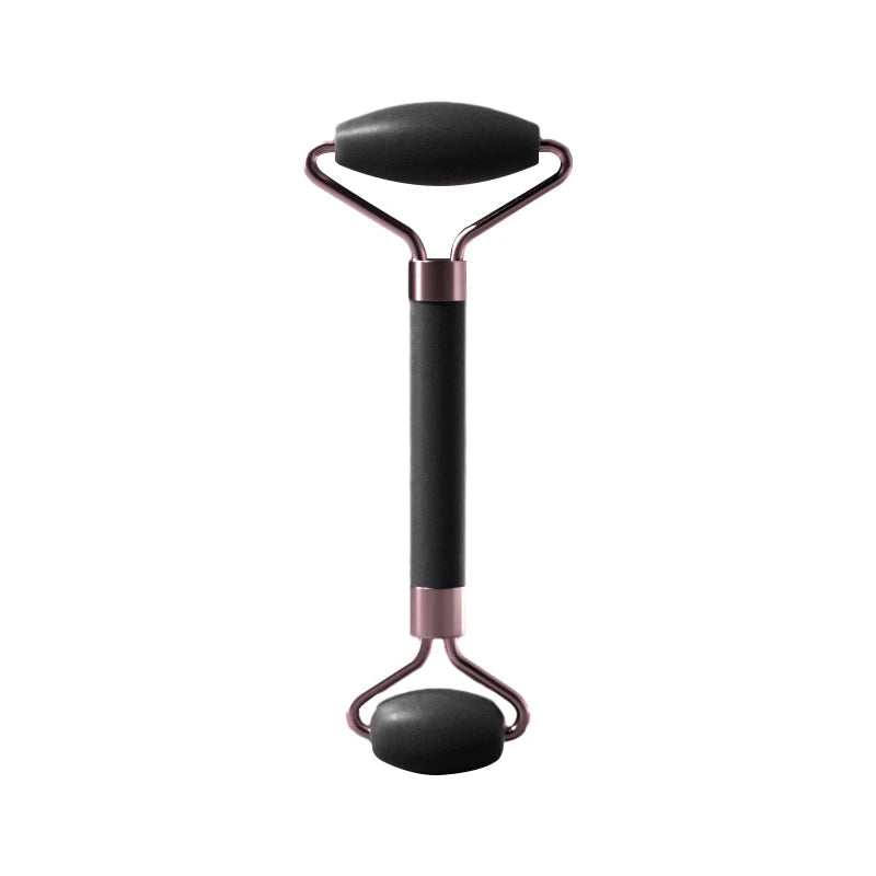 Rouleau de Massage Visage en Quartz Rose avec Pierre Gua Sha