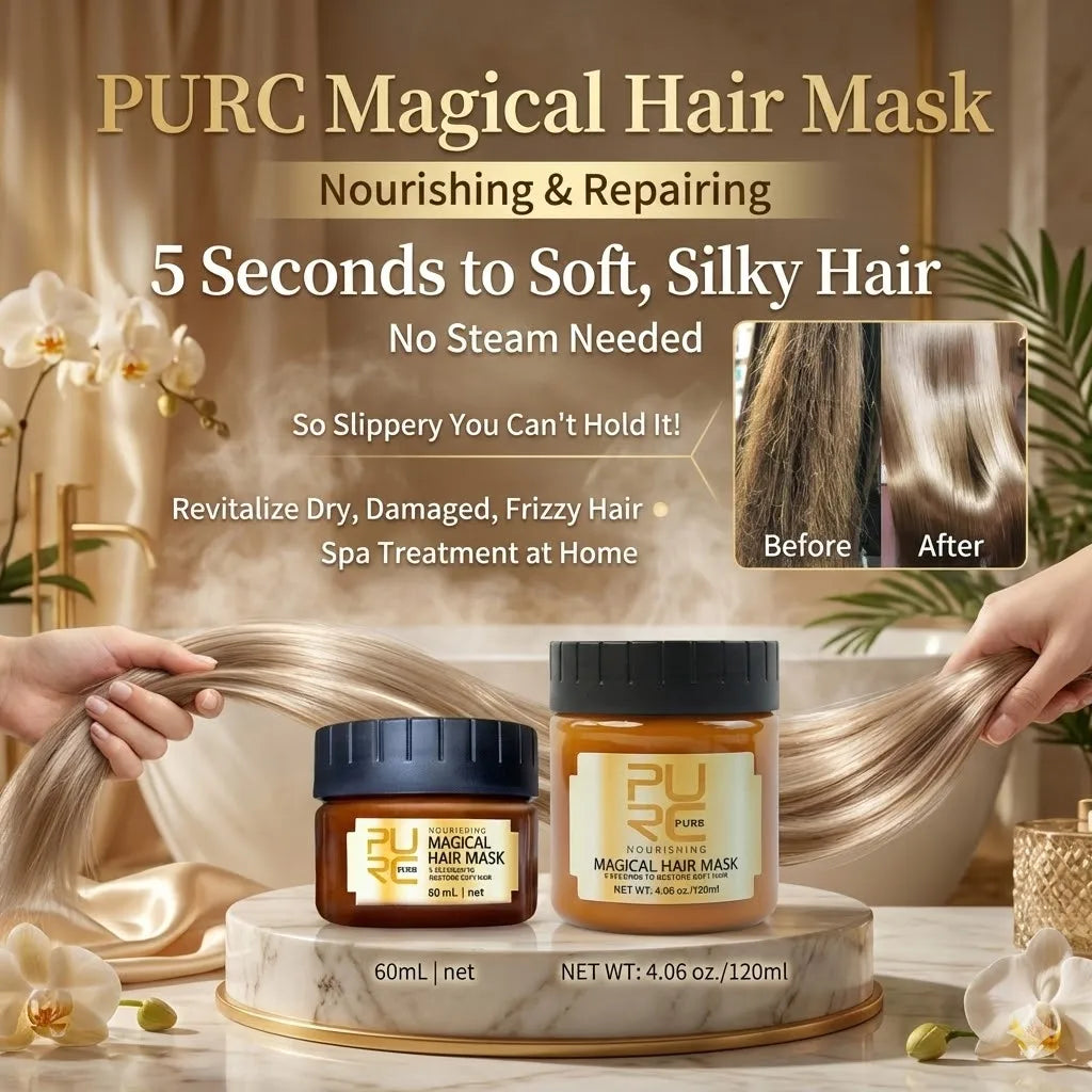 Masque Capillaire PURC Réparateur Intensif – Soin Hydratant Anti-Casse pour Cheveux Secs et Abîmés