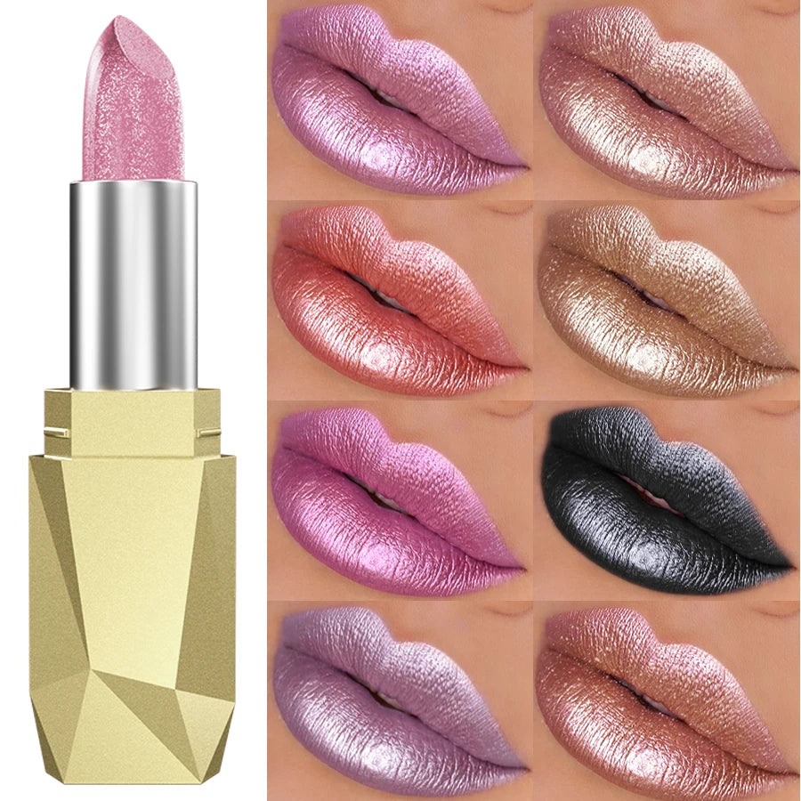 Rouge à Lèvres Métallique Hydratant – Brillance Intense & Couleur Vibrante