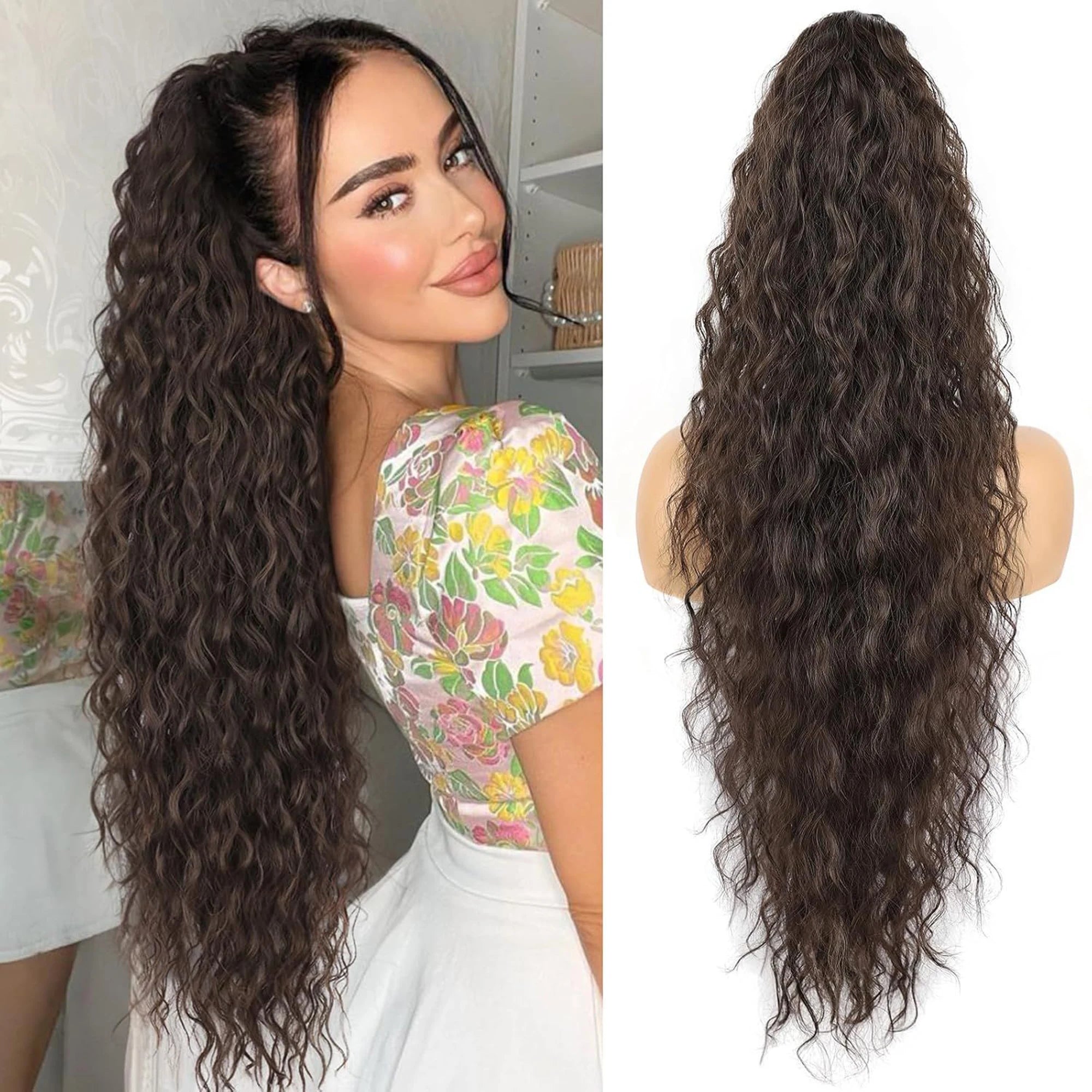 ✨ Queue de Cheval Ondulée de Luxe – Volume Instantané