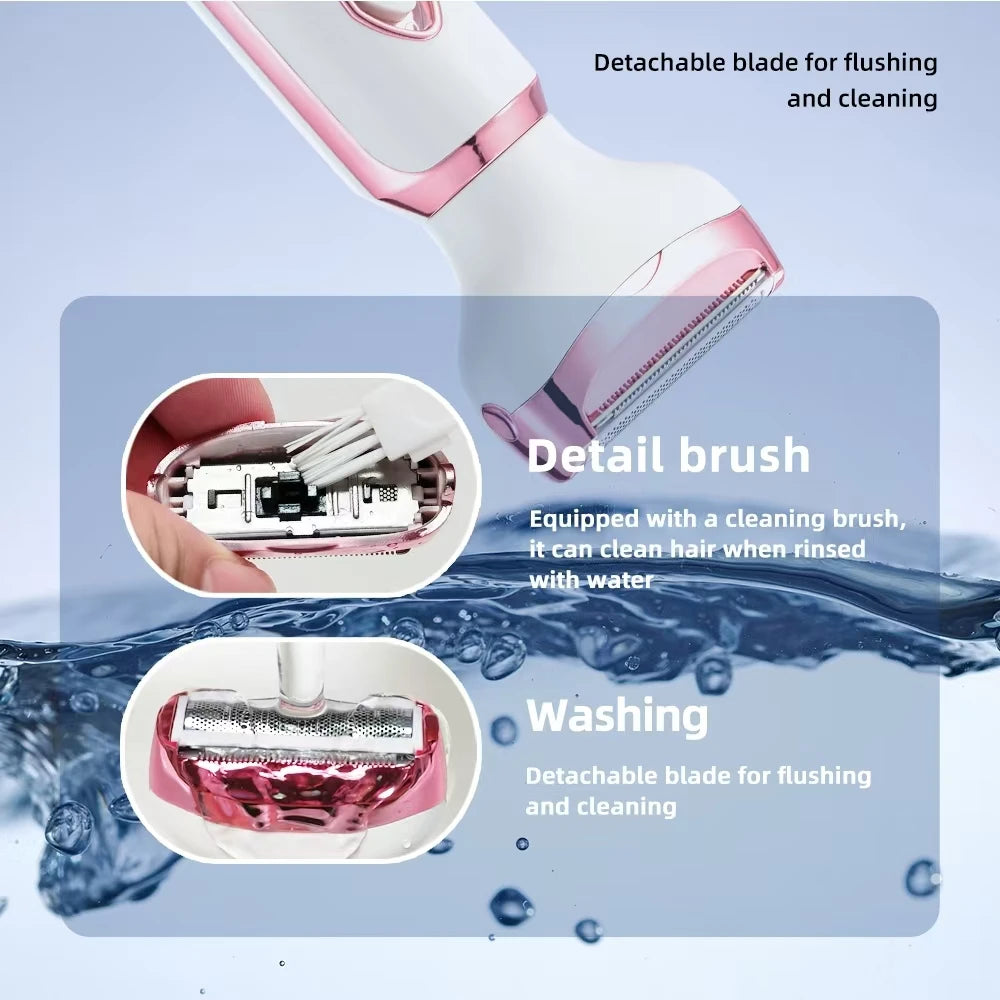 🪒 AquaSilk Elite™ | Rasoir Électrique 4-en-1 Rechargeable – Visage, Corps, Jambes, Aisselles & Maillot ✨💧