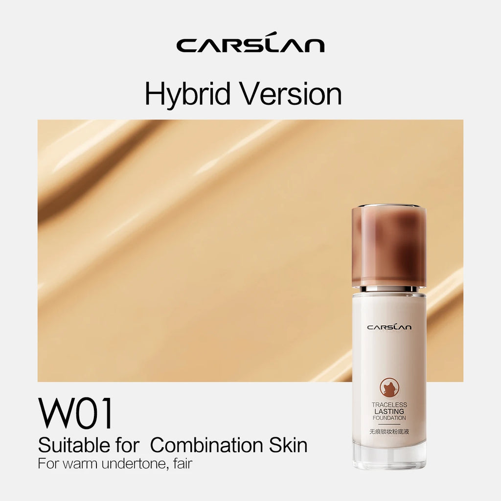 CARSLAN Fond de Teint Liquide Professionnel – Haute Couvrance, Longue Tenue & Hydratation