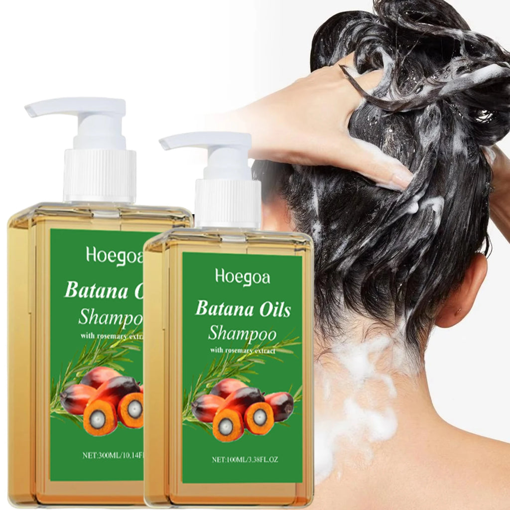 Shampoing HOEGO à l’Huile de Batana Bio – Soin Réparateur Intensif du Cuir Chevelu et Nutrition Profonde aux Extraits de Romarin pour Tous Types de Cheveux