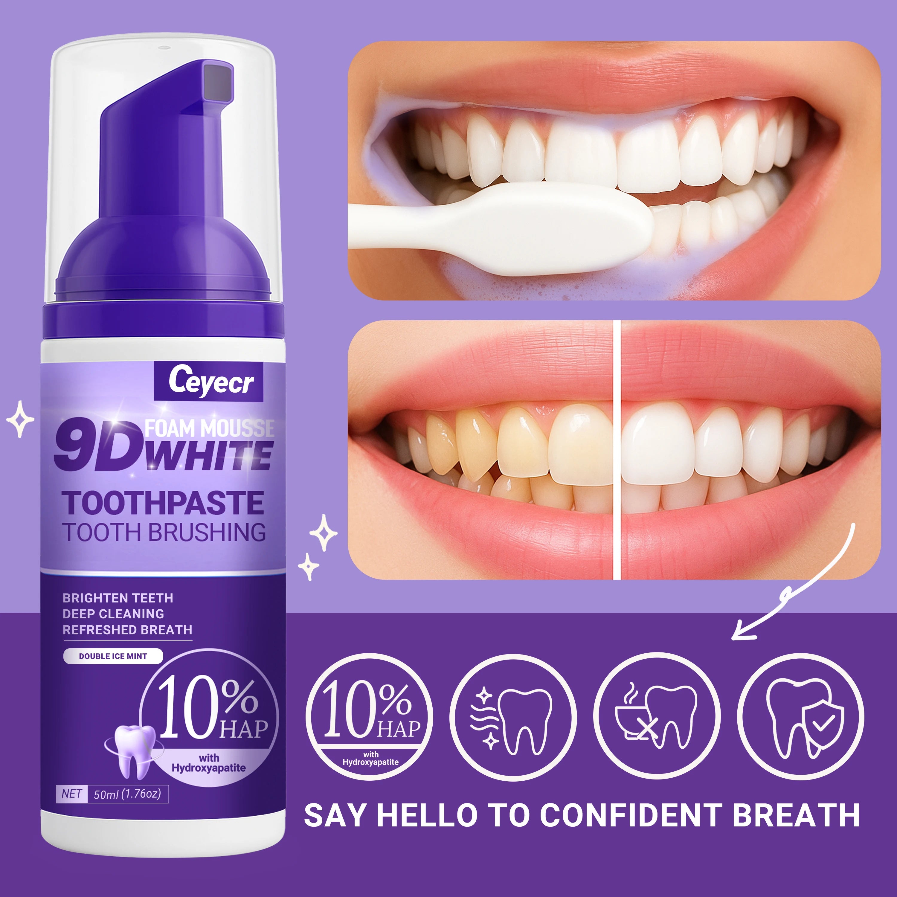 * Dentifrice Mousse 9D Éclat & Blancheur