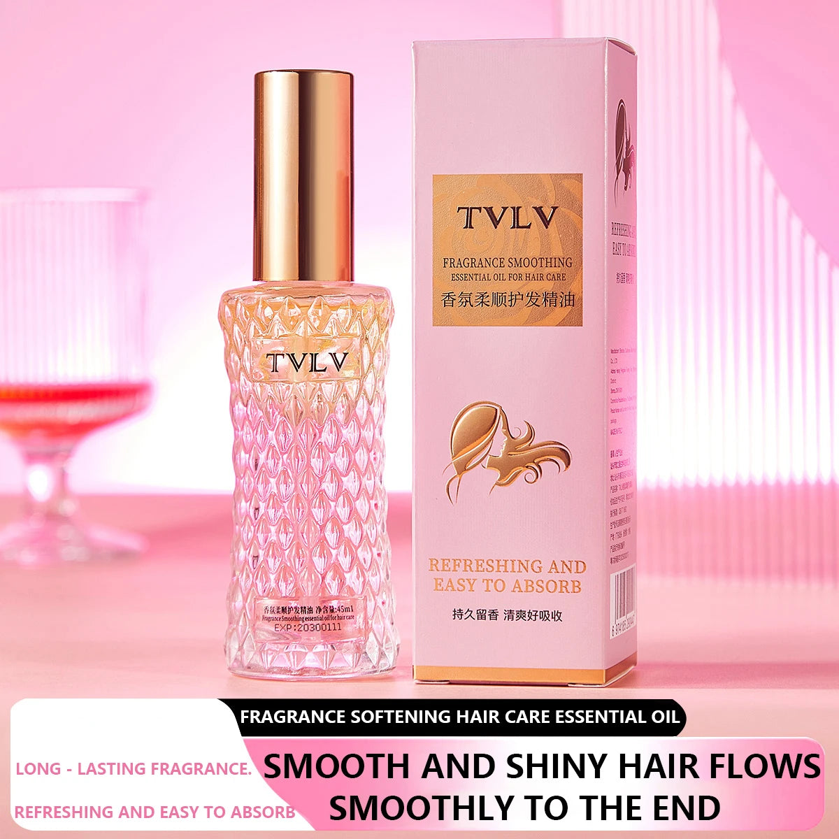 Huile Capillaire Parfumée 2-en-1 – Soin Réparateur Intensif, Nettoyage en Profondeur et Fraîcheur du Cuir Chevelu pour des Cheveux Doux, Brillants et Soyeux