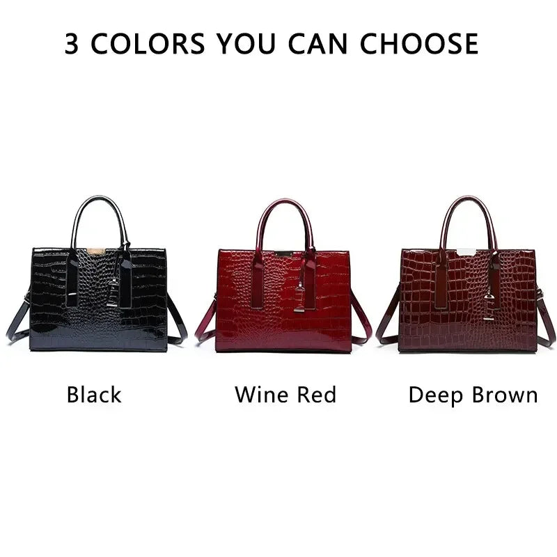 Sac Héritage™ – Grand Sac à Main Effet Crocodile pour Femme