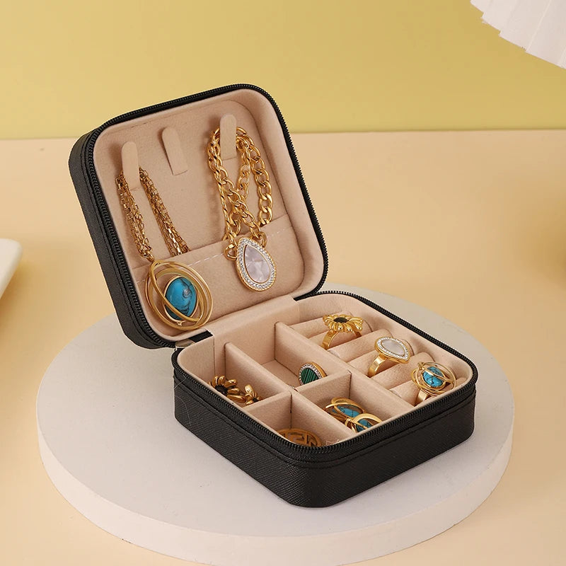 ✨ Coffret à Bijoux Premium de Voyage – Organisateur Élégant pour Bagues, Colliers, Boucles d’Oreilles & Bracelets